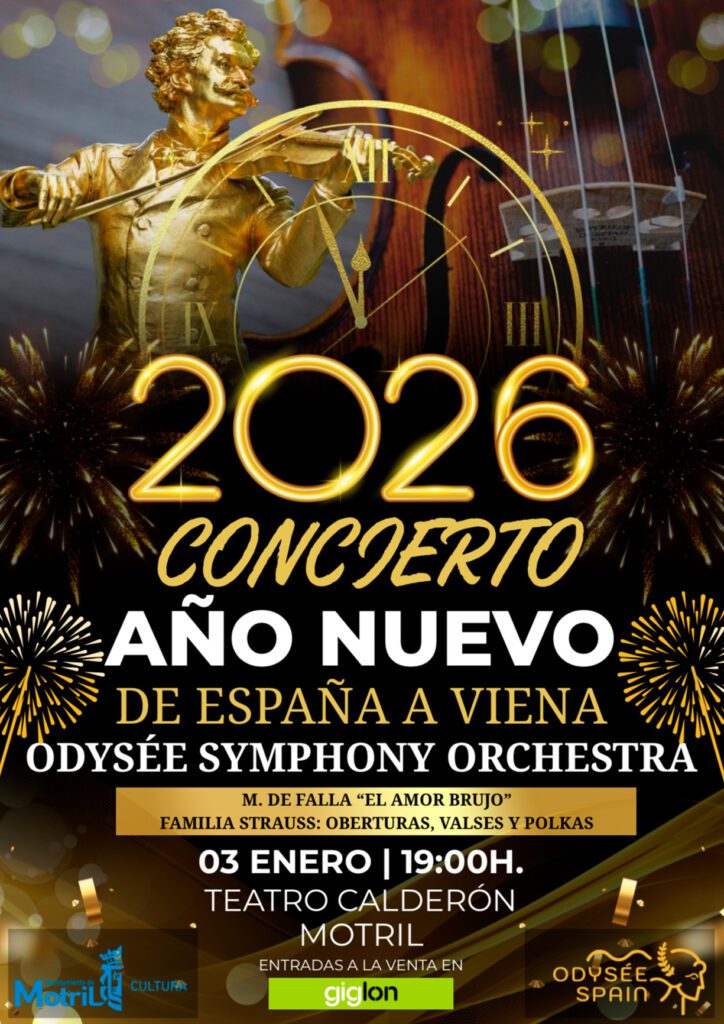 Concierto de Año Nuevo 2026 «De España a Viena» de la Odysée Symphony Orchestra en el Teatro Calderón de Motril, 3 de enero a las 19:00 h.