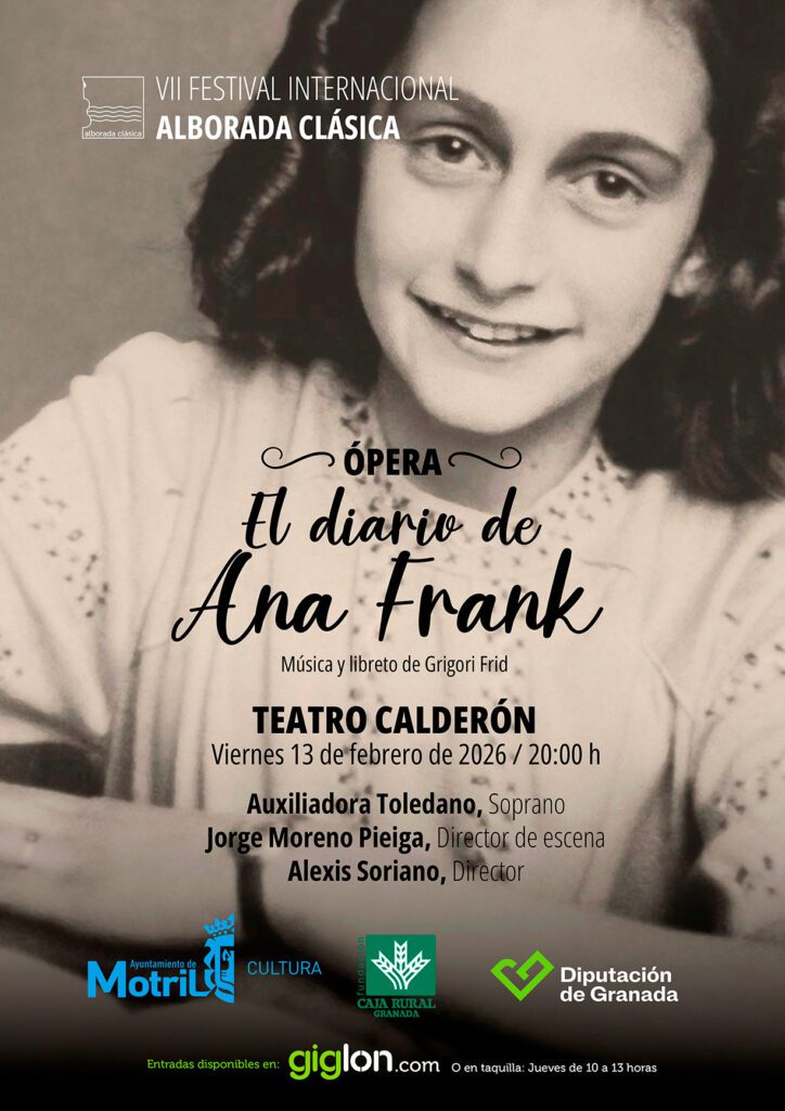 Cartel de la ópera El diario de Ana Frank en el Teatro Calderón de Motril