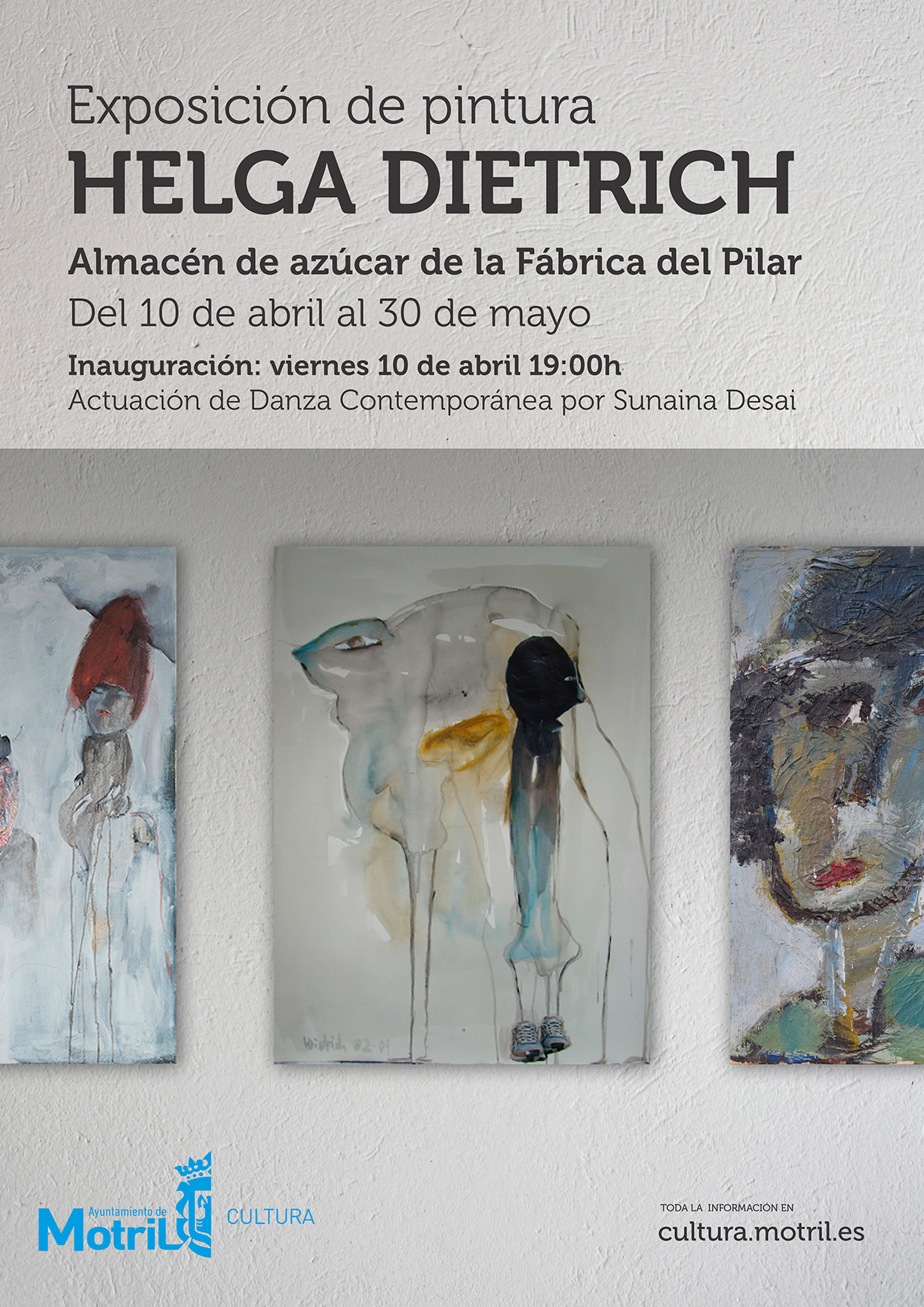Cartel de la exposición de pintura de Helga Dietrich en Motril