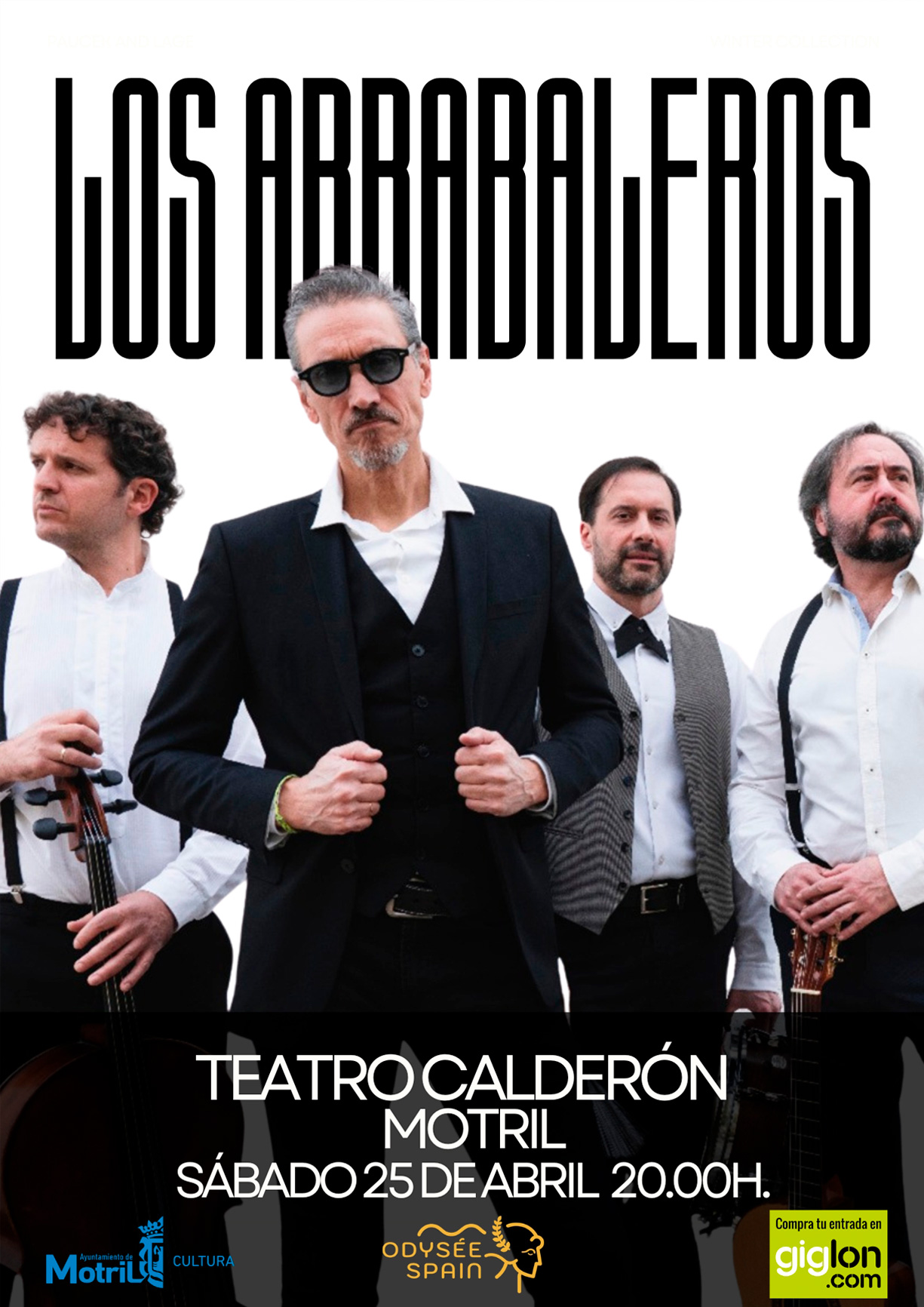 Cartel del concierto de Los Arrabaleros en el Teatro Calderón de Motri