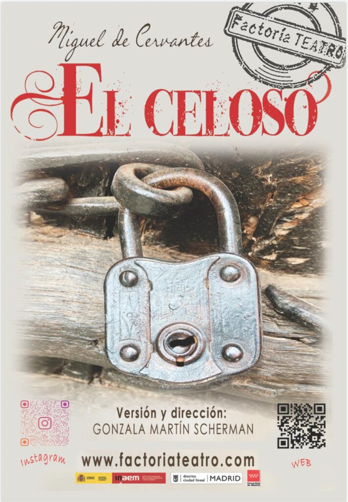 Cartel de la obra El celoso de Miguel de Cervantes de Factoría Teatro