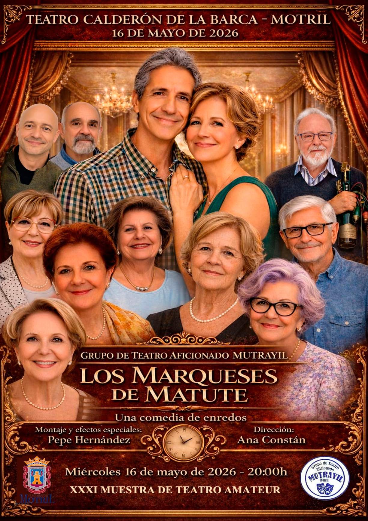 Cartel de la obra Los marqueses de Matute en el Teatro Calderón de Motril