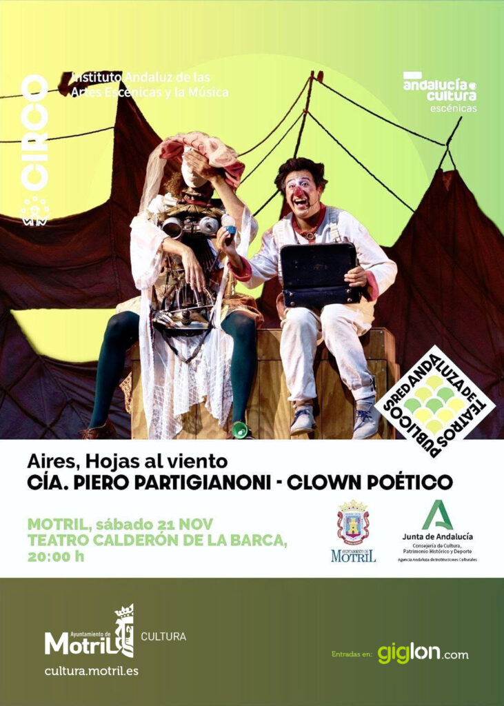 Cartel de Aires, hojas al viento de la Cía. Piero Partigianoni en el Teatro Calderón de Motril.